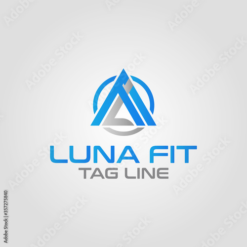 physical fitness, letter LF vector logo design template