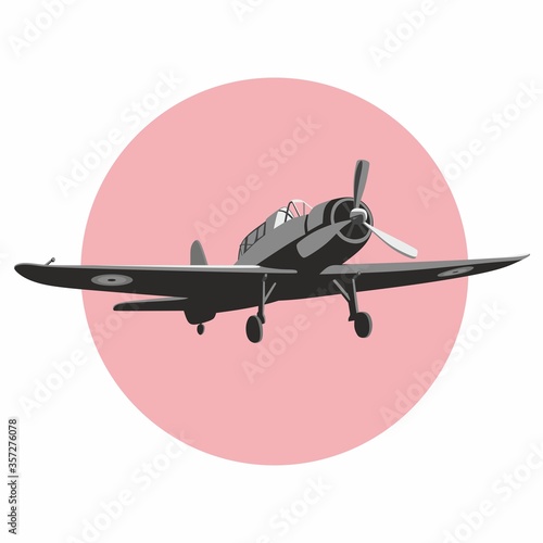 vintage airplane - emblem or logo