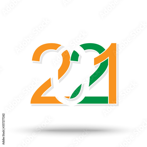 2021 happy new year. number colored orange and green vector stock isolated on white background eps10 design sign illustration concept