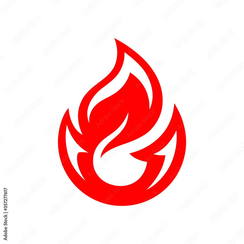 Fire vector icon. Flame silhouette isolated on white background. Hot symbol Fire vector icon. Flame silhouette isolated on white background. Hot symbol