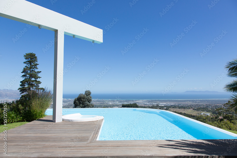 Infinity pool overlooking hillside