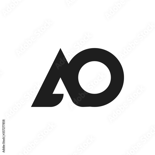 AO Letter Logo Design With Simple style