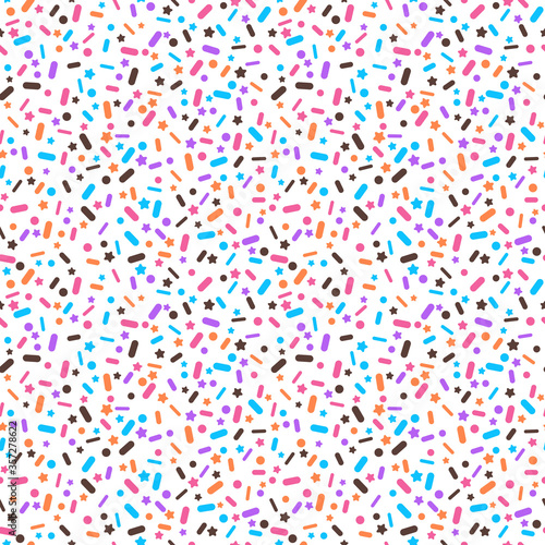 Sprinkles Mix Seamless Pattern - Colorful sprinkles repeating pattern design