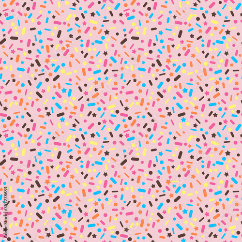 Sprinkles Mix Seamless Pattern - Colorful sprinkles repeating pattern design