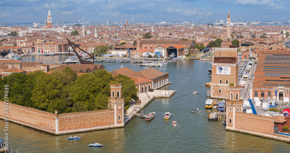Obraz premium Zona dell'Arsenale di Venezia ripresa con drone