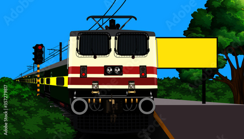 Illustration vector of Indian Train in station