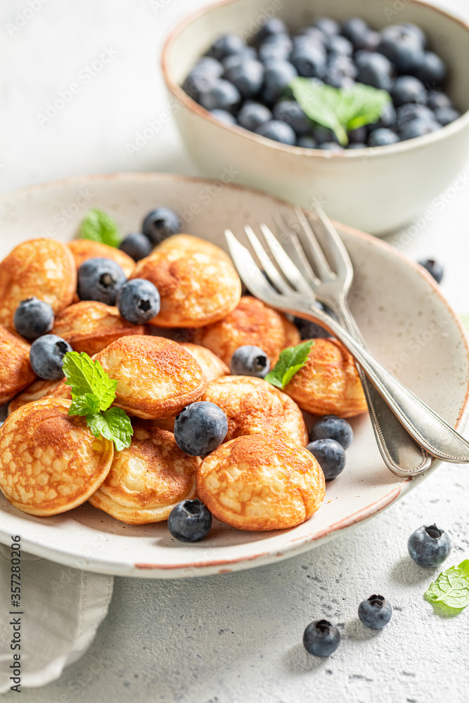 Dutch mini pancakes as simple and sweet snack