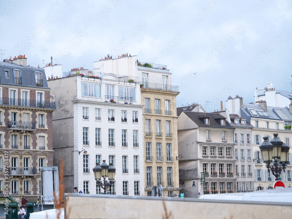 Some facades in the center of Paris. may 2020