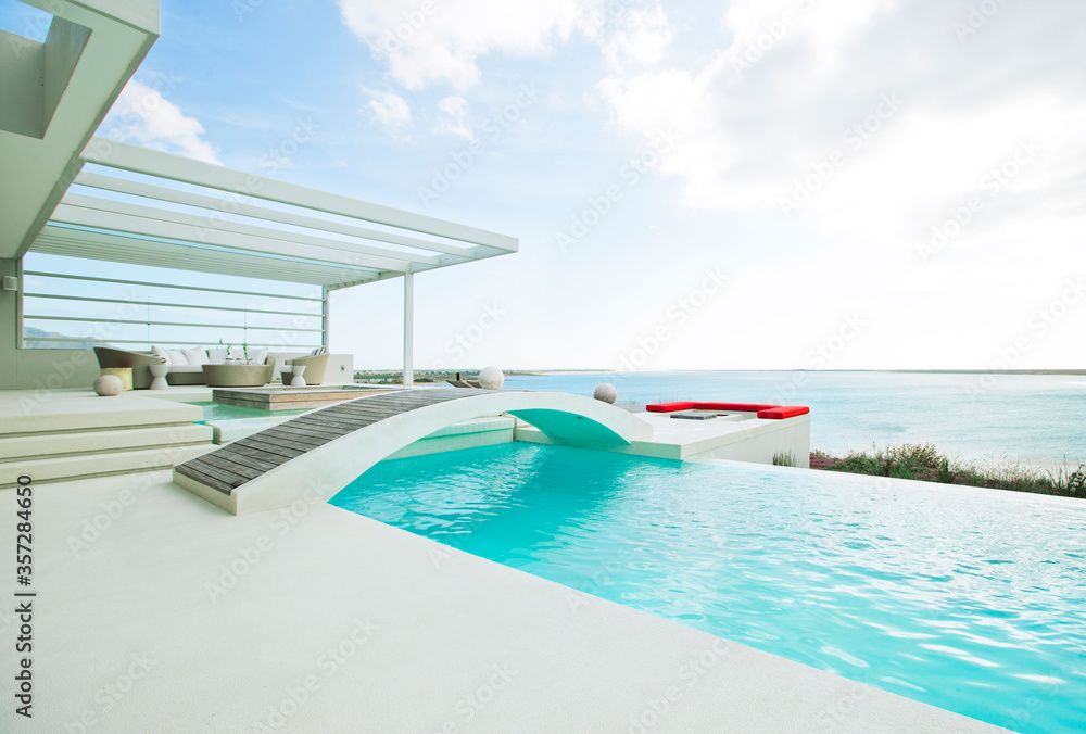Swimming pool overlooking ocean