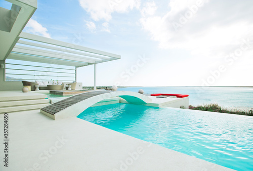 Swimming pool overlooking ocean