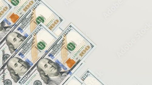 Dollar bills on the table. 3d render