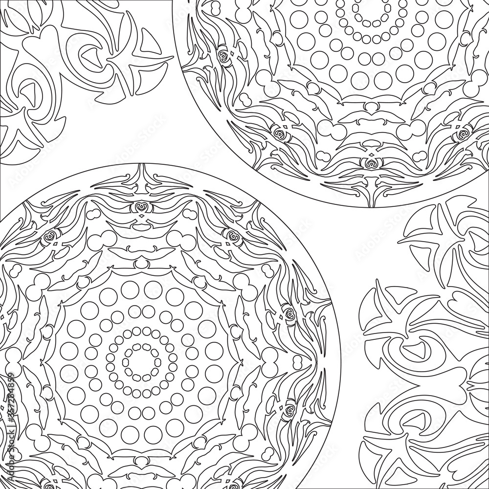 Fototapeta premium Geometric Vector pattern with black and white elements.Ink doodles.