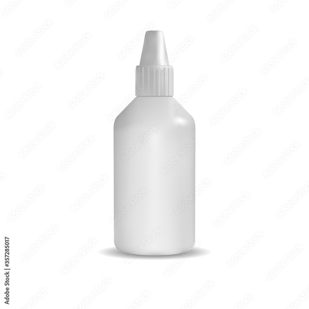 Template of empty plastic bottle with cap. Packaging isolated on white background. Vector illustration. Template of empty plastic bottle with cap. Packaging isolated on white background. Vector illustration.