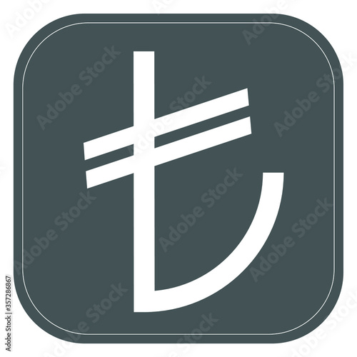 Turkish lira icon, symbol, gray, Vector
