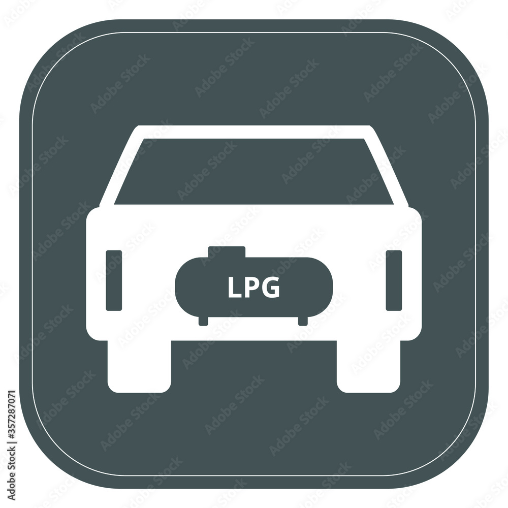 Obraz premium LPG car icon, symbol, gray, Vector