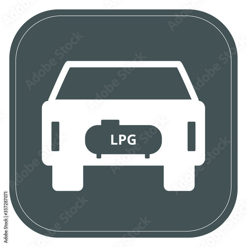 LPG car icon, symbol, gray, Vector