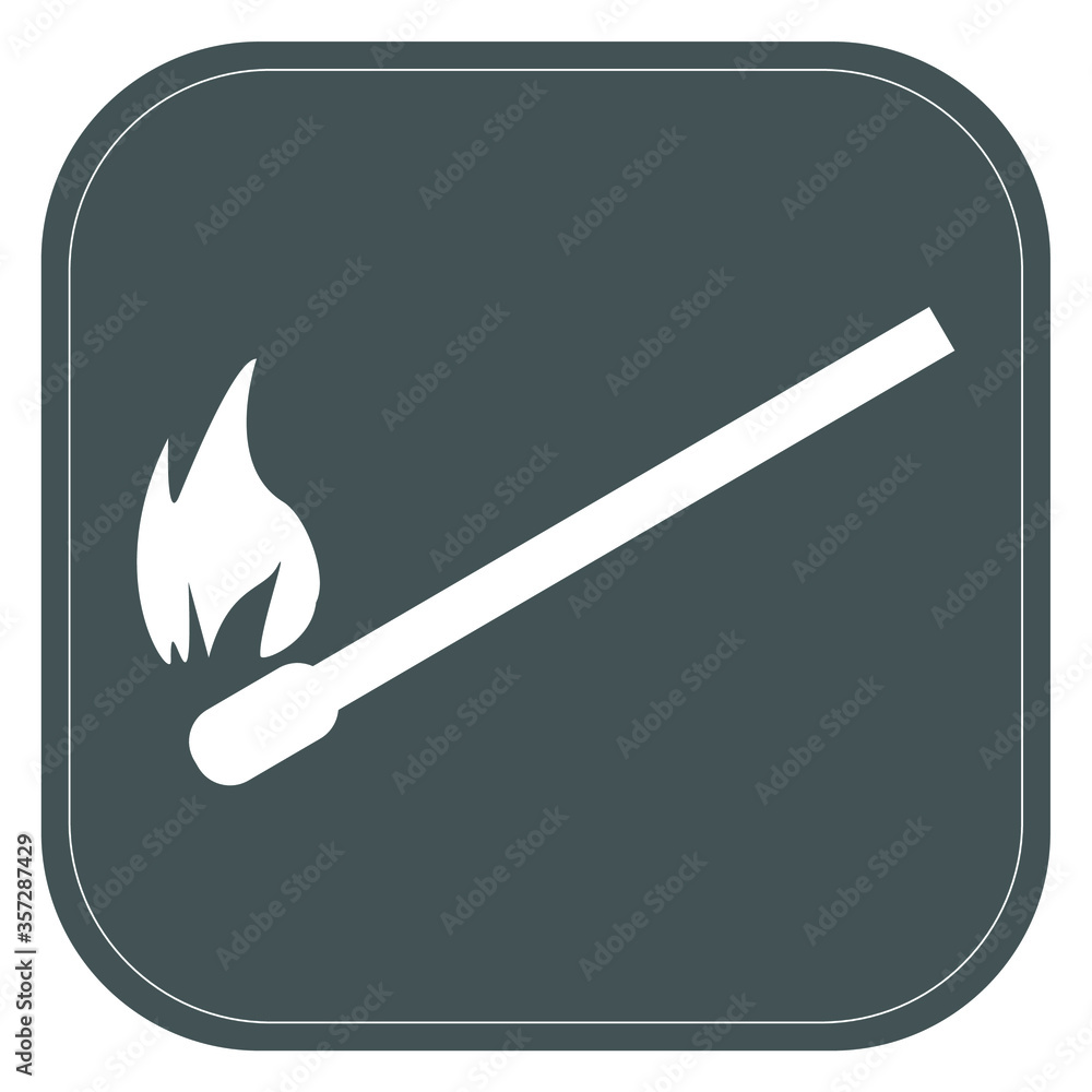 Lucifer match icon, symbol, gray, Vector Lucifer match icon, symbol, gray, Vector