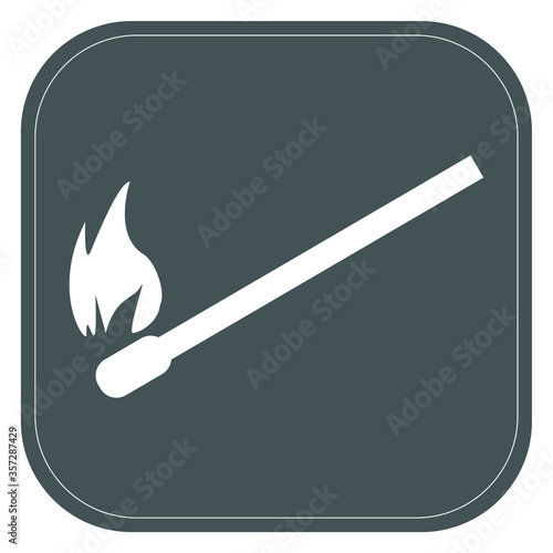 Lucifer match icon, symbol, gray, Vector