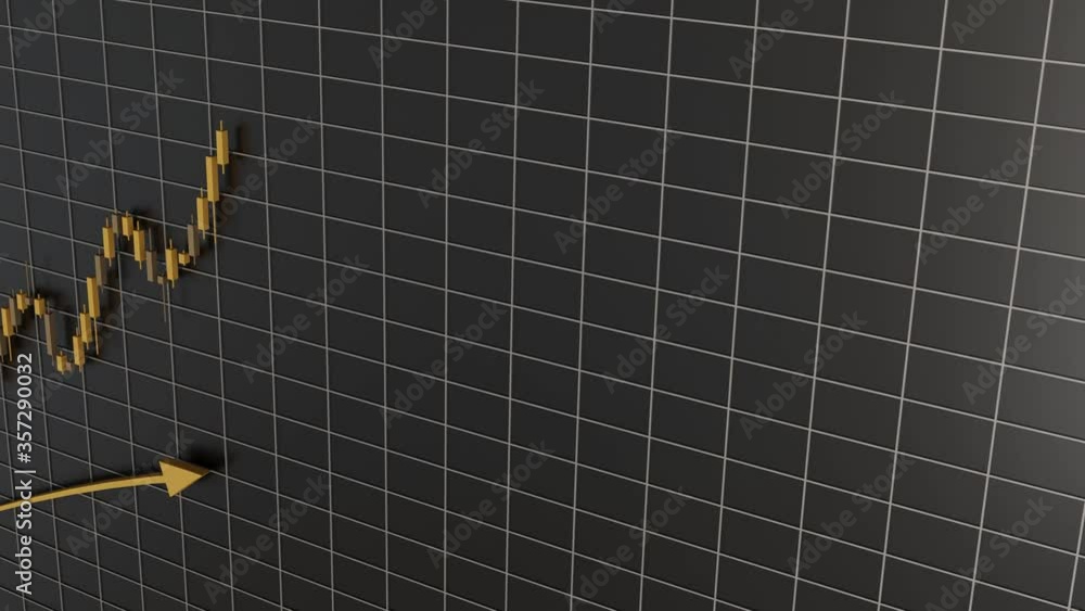 Trading chart and candlestick of gold Stock market