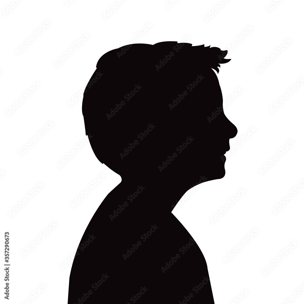 a boy hed silhouette vector