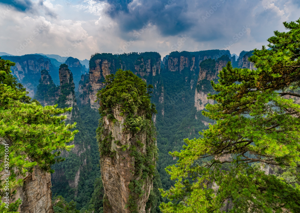 The Avatar mountains in Zhangjiajie, China
