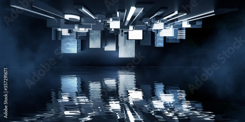 Abstract, futuristic city o...