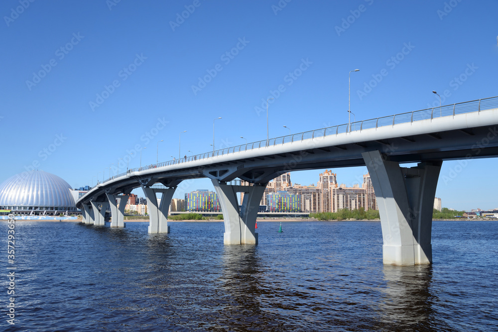 Pedestrian Yacht Bridge in St.Petersburg.