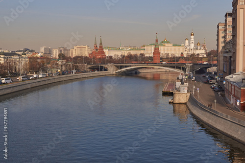 View of the Moscow Kremlin from the Patriarchal bridge.
