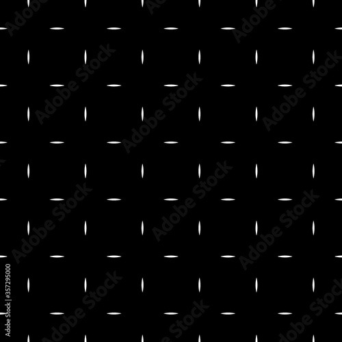 White dashes on black background. Image with strokes. Dashed motif. Seamless surface pattern design with marks ornament. Mosaic illustration. Digital paper for page fills, web designing, textile print