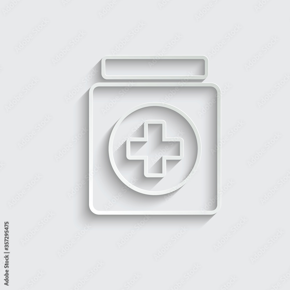 paper medicine bottle icon pill bottle sign vector paper medicine bottle icon pill bottle sign vector