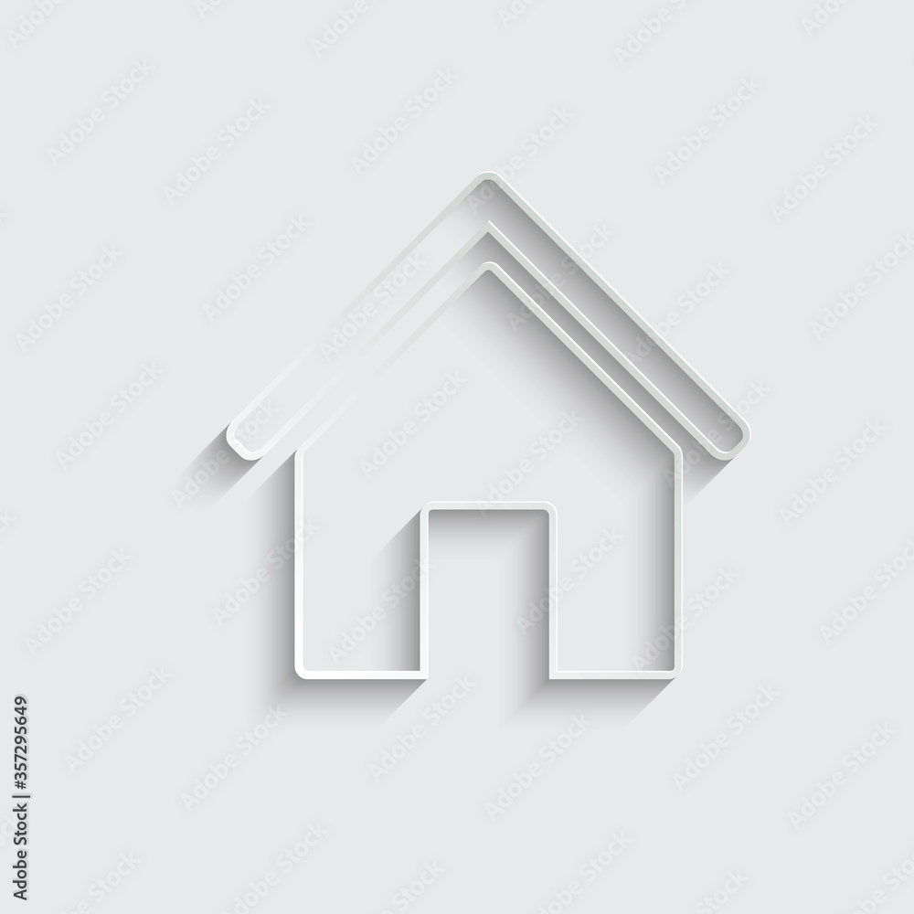 Fototapeta premium paper Home icon - black vector