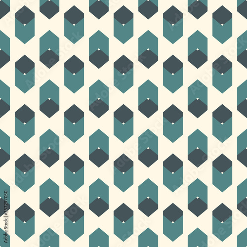 Geometric seamless pattern. Simple surface print. Arrow, diamond shapes motif ornament. Minimal geo modern background
