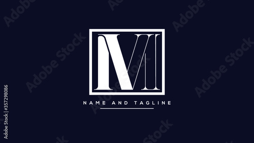 alphabet letters monogram icon logo MV or VM