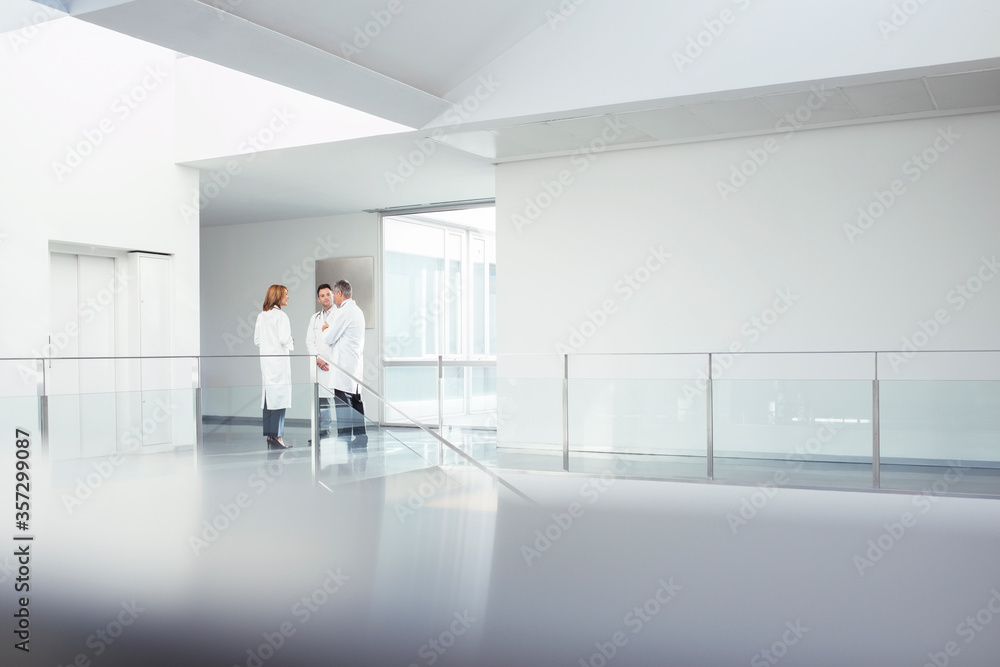 Doctors talking in hospital corridor Doctors talking in hospital corridor