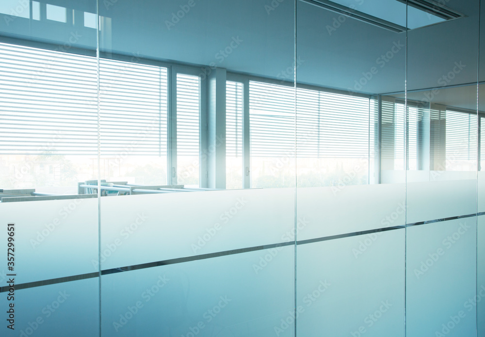 Mirrors and windows in modern office Mirrors and windows in modern office