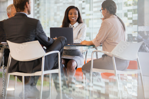 Business people talking in meeting