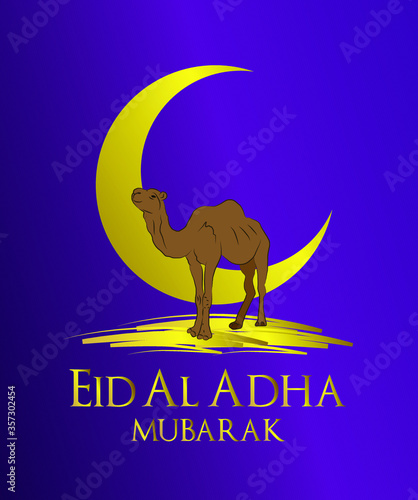 Muslim holiday Eid al-Adha. the sacrifice a ram. graphic design decoration kurban bayrami. month lamb, sheep, and camel. vector illustration.