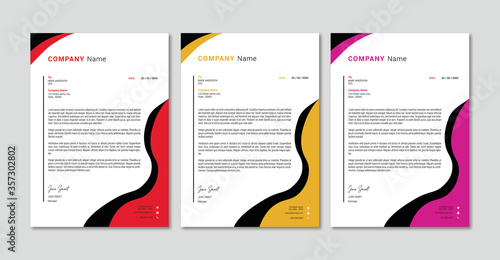 Corporate Letterhead/Letterhead Template/Company Letterhead Design/Letterhead Template/Business Letterhead/Corporate Letterhead/Abstract Letterhead Template/Modern Letterhead Design (With 3 Colors)