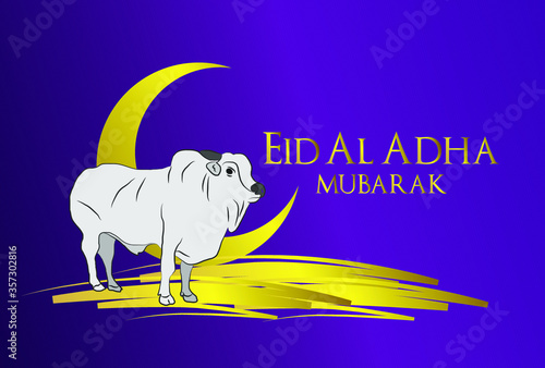 Muslim holiday Eid al-Adha. the sacrifice a ram. graphic design decoration kurban bayrami. month lamb, sheep, and camel. vector illustration.