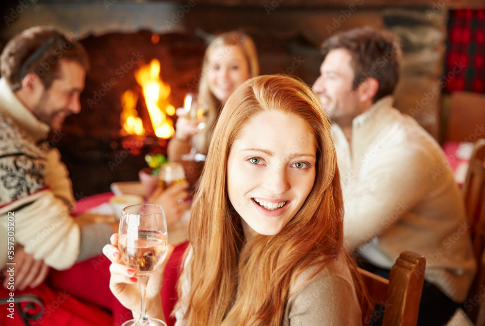 Woman enjoying drinks with friends Woman enjoying drinks with friends