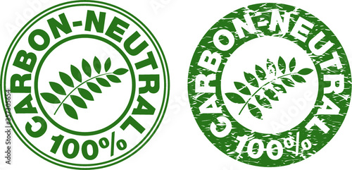 Obraz na płótnie Carbon Neutral 100% Icon Stamp Sign Symbol Green Color; Environment Safe Concept Design w salonie