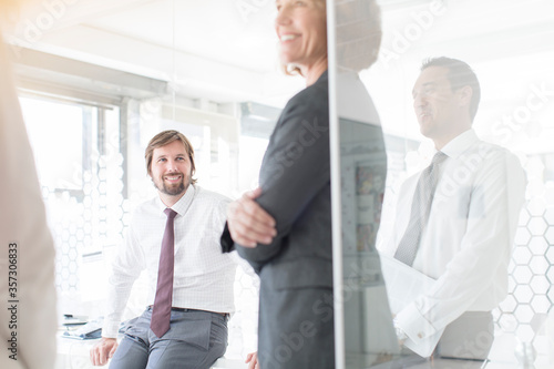 Business people having meeting in modern office