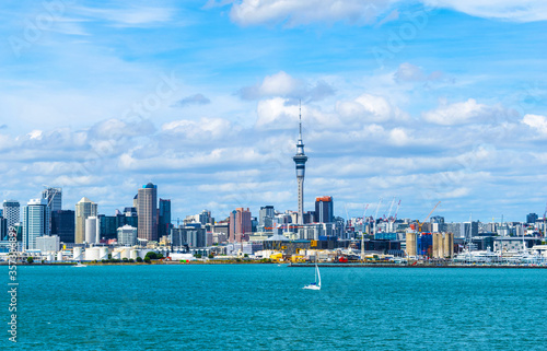 Landscape View to Auckland City from Northcote Point, Auckland New Zealand
