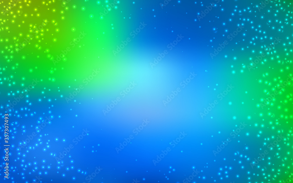 Light Blue, Green vector background with galaxy stars. Light Blue, Green vector background with galaxy stars.