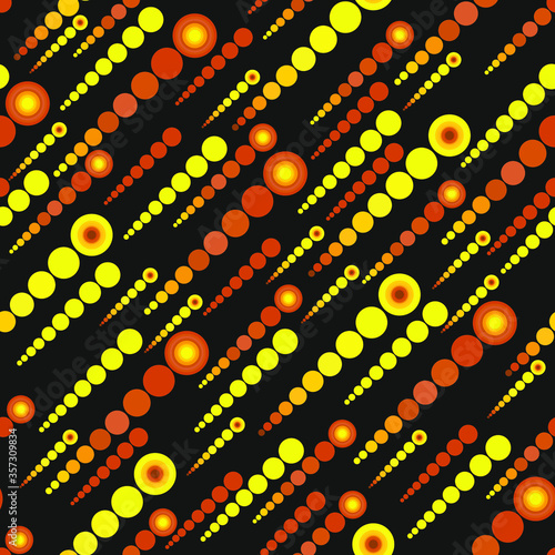 Seamless abstract pattern with bright circles of diagonal direction. bright background