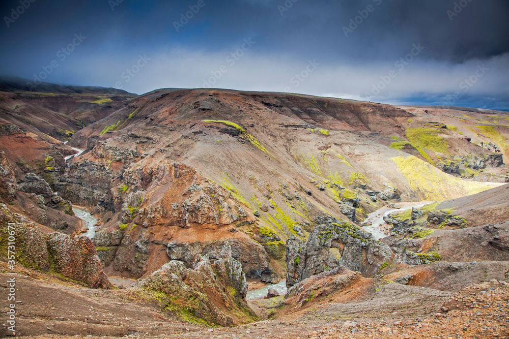 Obraz premium Craggy landscape, Kerlingarfjoll, Iceland