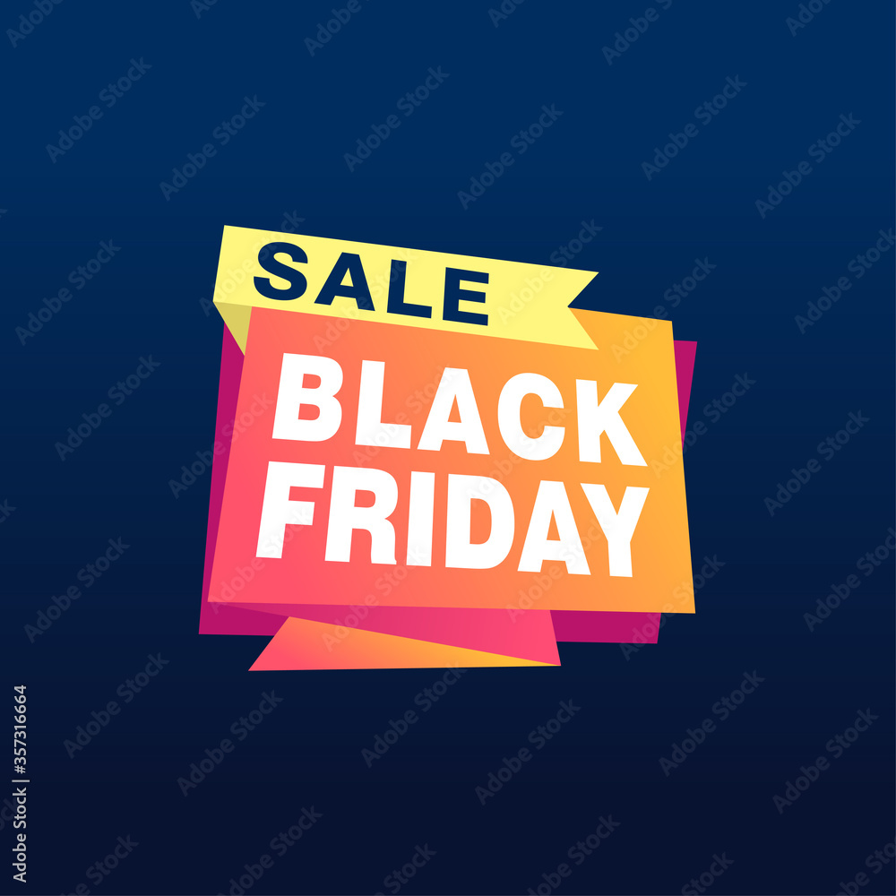 Obraz premium Black Friday sale inscription design template. Black Friday banner. Vector illustration