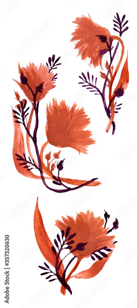 Fototapeta premium Watercolor flowers set
