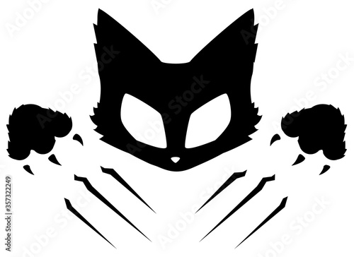 Cat Scratch Emblem Stencil