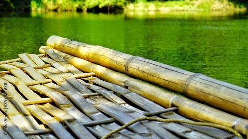 Close up shot of bamboo boat at kuruwaisland or kuruwadweep photo